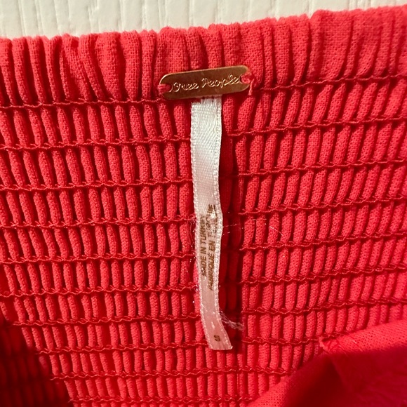 Free People Forget Me Not Pink Red Hibiscus Mini Dress NWT - Picture 3 of 9